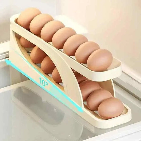 AUTOMATICALLY ROLLING EGG HOLDER CONTAINER PACK OF 2